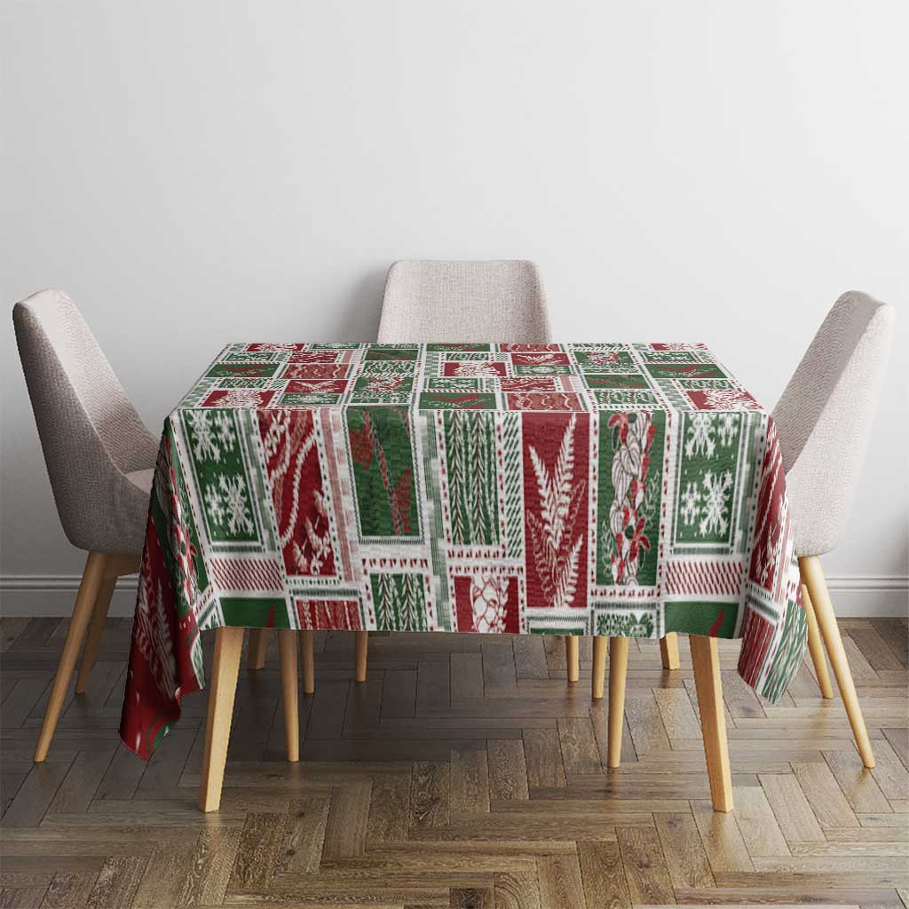 Mele Kalikimaka Hawaiian Quilt and Lei Patchwork Tablecloth LT9 - Polynesian Pride