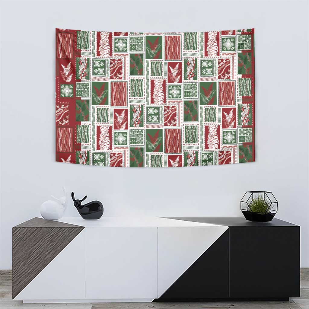 Mele Kalikimaka Hawaiian Quilt and Lei Patchwork Tapestry LT9 - Polynesian Pride