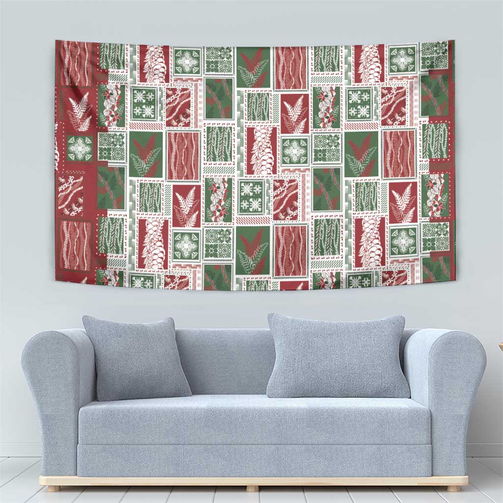 Mele Kalikimaka Hawaiian Quilt and Lei Patchwork Tapestry LT9 - Polynesian Pride