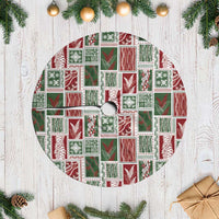 Mele Kalikimaka Hawaiian Quilt and Lei Patchwork Tree Skirt LT9 Casual Red - Polynesian Pride
