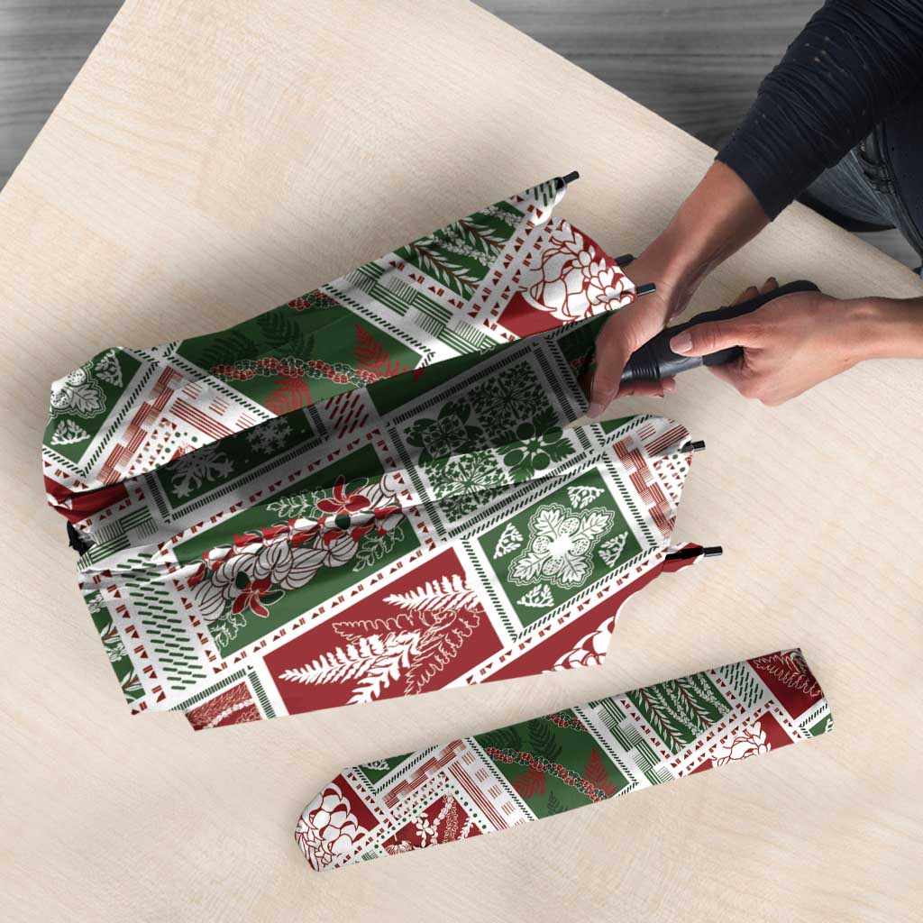 Mele Kalikimaka Hawaiian Quilt and Lei Patchwork Umbrella LT9 - Polynesian Pride