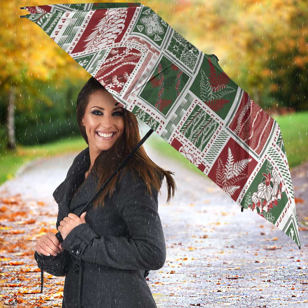 Mele Kalikimaka Hawaiian Quilt and Lei Patchwork Umbrella LT9 - Polynesian Pride