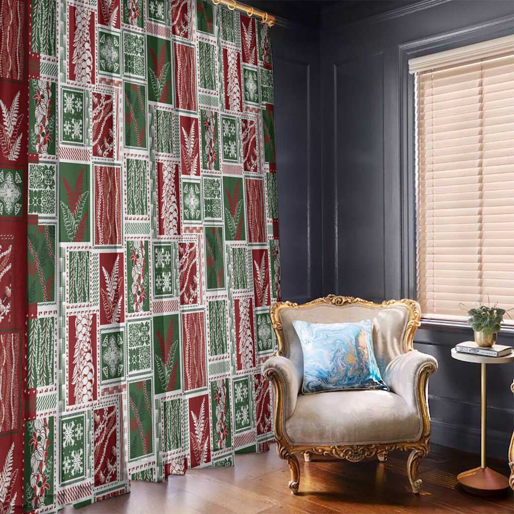 Mele Kalikimaka Hawaiian Quilt and Lei Patchwork Window Curtain LT9 - Polynesian Pride