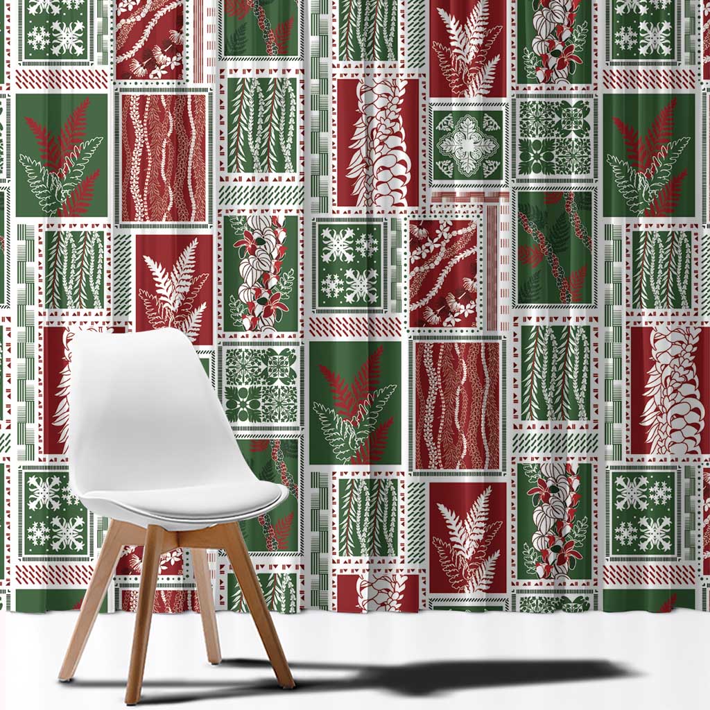 Mele Kalikimaka Hawaiian Quilt and Lei Patchwork Window Curtain LT9 - Polynesian Pride
