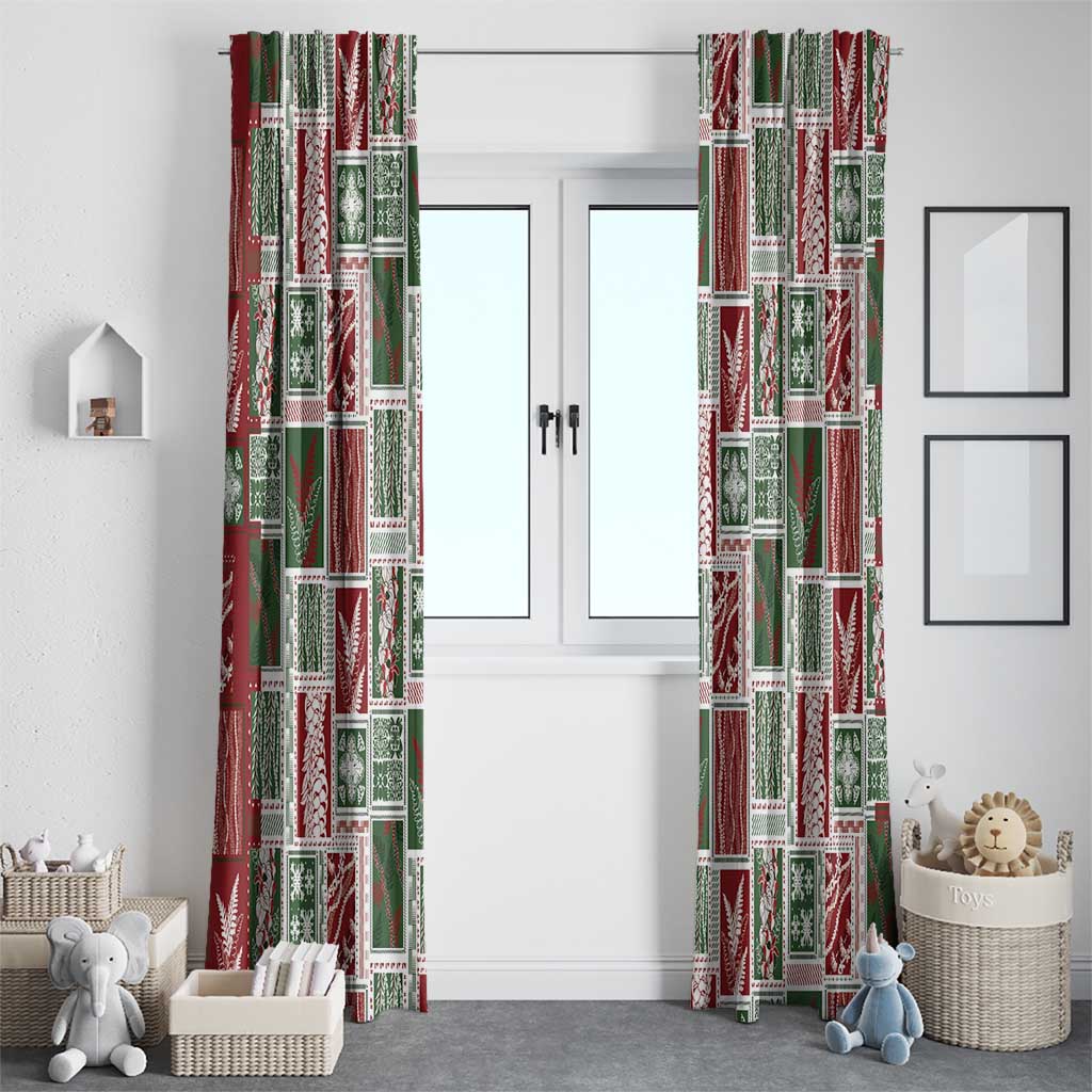 Mele Kalikimaka Hawaiian Quilt and Lei Patchwork Window Curtain LT9 - Polynesian Pride