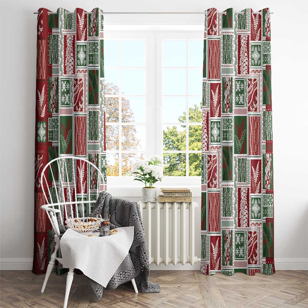 Mele Kalikimaka Hawaiian Quilt and Lei Patchwork Window Curtain LT9 - Polynesian Pride