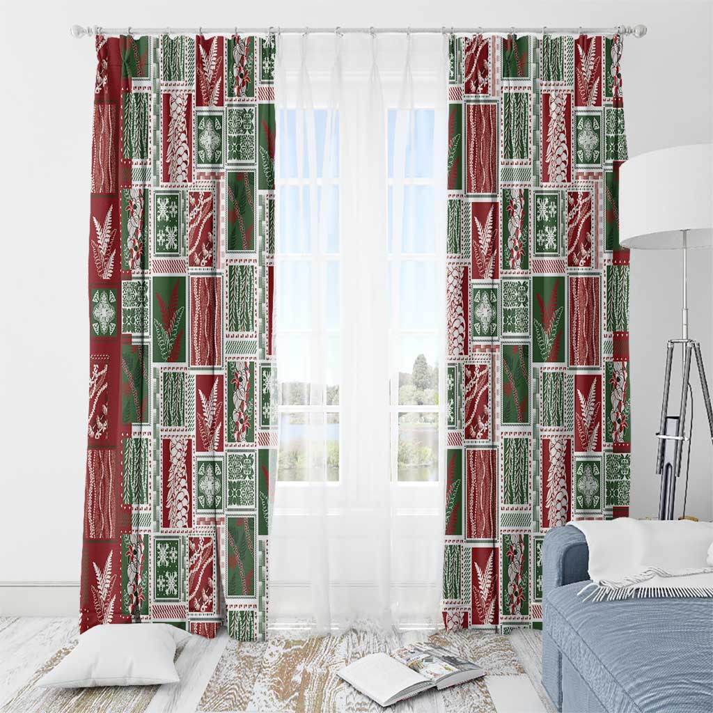 Mele Kalikimaka Hawaiian Quilt and Lei Patchwork Window Curtain LT9 - Polynesian Pride