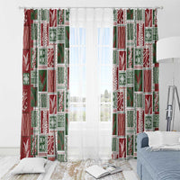 Mele Kalikimaka Hawaiian Quilt and Lei Patchwork Window Curtain LT9 - Polynesian Pride
