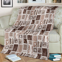 Vintage Aloha Block Quilt Blanket Beige Inspired Lei Motifs LT9 - Polynesian Pride