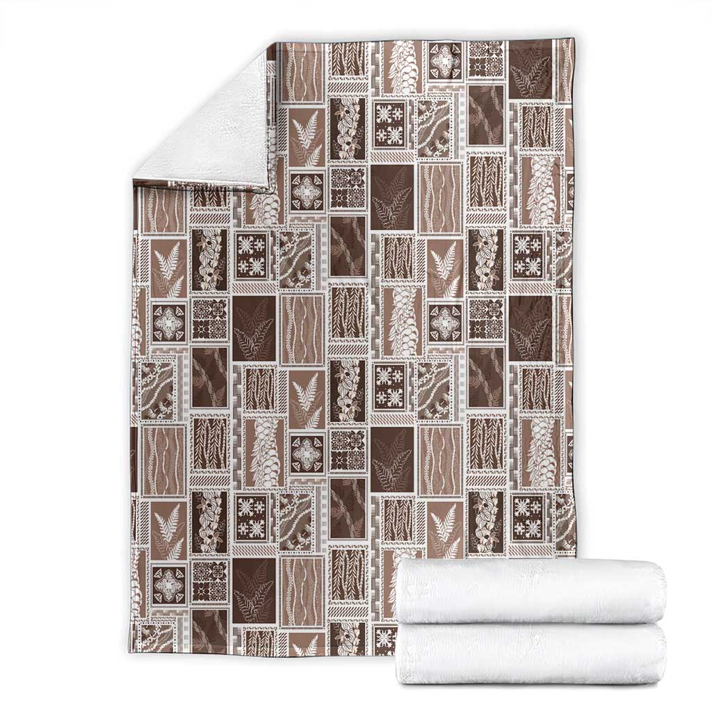 Vintage Aloha Block Quilt Blanket Beige Inspired Lei Motifs LT9 - Polynesian Pride