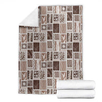 Vintage Aloha Block Quilt Blanket Beige Inspired Lei Motifs LT9 - Polynesian Pride