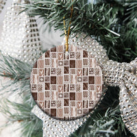 Vintage Aloha Block Quilt Ceramic Ornament Beige Inspired Lei Motifs LT9 - Polynesian Pride