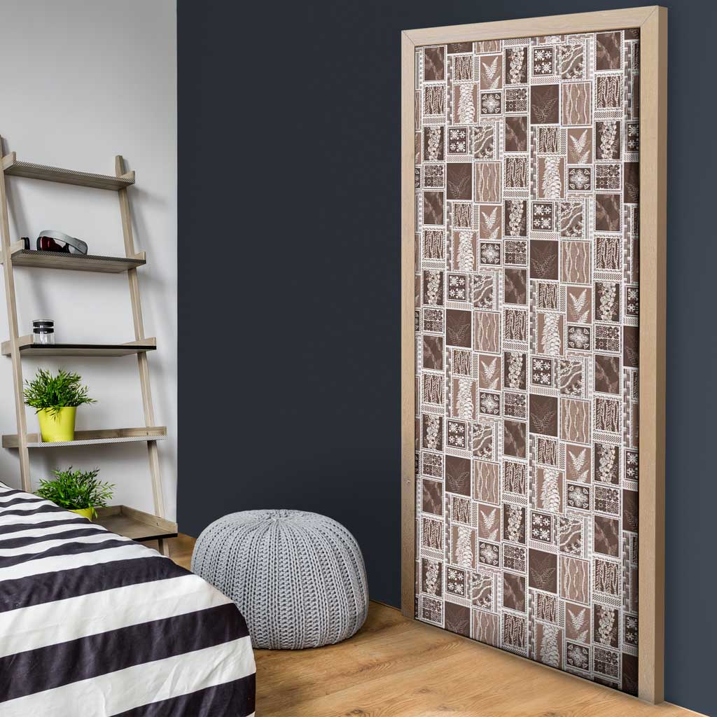 Vintage Aloha Block Quilt Door Cover Beige Inspired Lei Motifs LT9 - Polynesian Pride