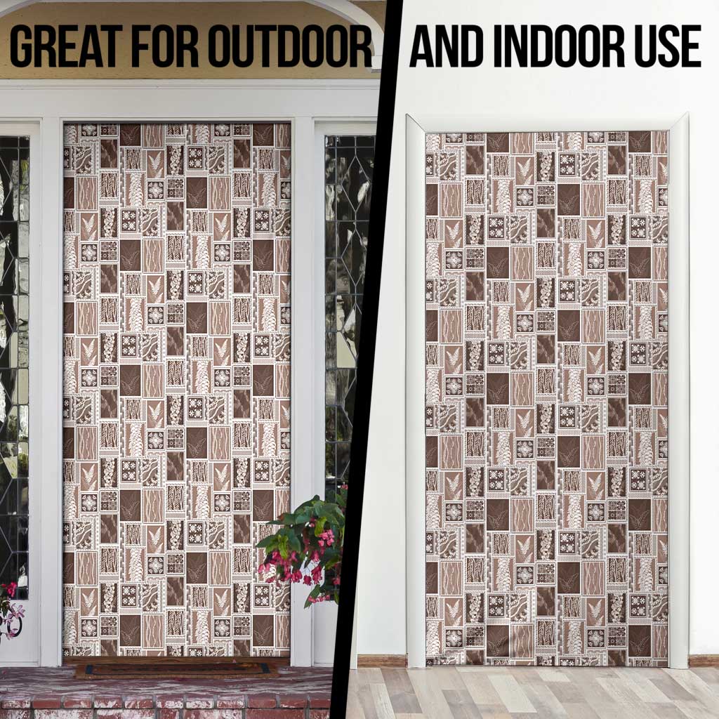 Vintage Aloha Block Quilt Door Cover Beige Inspired Lei Motifs LT9 - Polynesian Pride