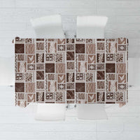 Vintage Aloha Block Quilt Tablecloth Beige Inspired Lei Motifs LT9 Beige - Polynesian Pride