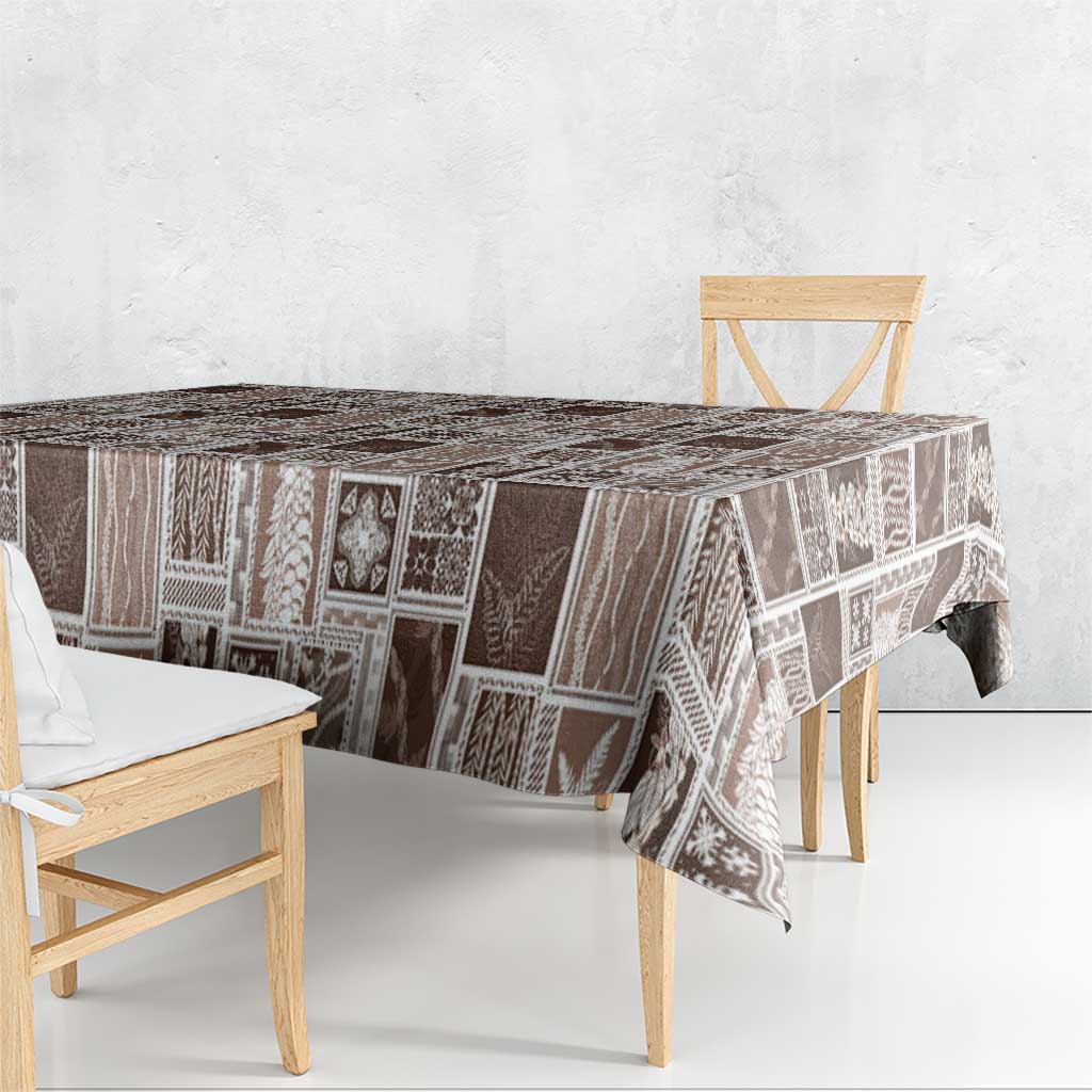 Vintage Aloha Block Quilt Tablecloth Beige Inspired Lei Motifs LT9 - Polynesian Pride