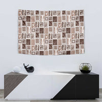 Vintage Aloha Block Quilt Tapestry Beige Inspired Lei Motifs LT9 - Polynesian Pride
