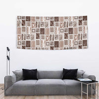 Vintage Aloha Block Quilt Tapestry Beige Inspired Lei Motifs LT9 - Polynesian Pride