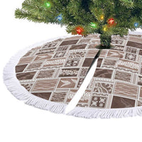 Vintage Aloha Block Quilt Tree Skirt Beige Inspired Lei Motifs LT9 - Polynesian Pride
