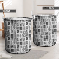 Vintage Aloha Block Quilt Laundry Basket Black Inspired Lei Motifs LT9 - Polynesian Pride