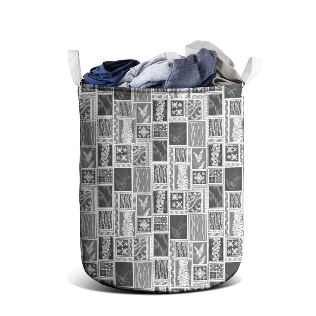 Vintage Aloha Block Quilt Laundry Basket Black Inspired Lei Motifs LT9 - Polynesian Pride