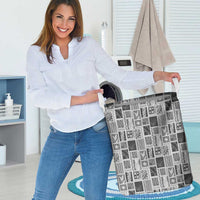 Vintage Aloha Block Quilt Laundry Basket Black Inspired Lei Motifs LT9 - Polynesian Pride