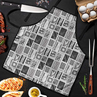 Vintage Aloha Block Quilt Apron Black Inspired Lei Motifs LT9 Black - Polynesian Pride
