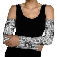 Vintage Aloha Block Quilt Arm Sleeves Black Inspired Lei Motifs LT9 - Polynesian Pride