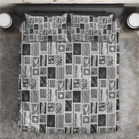 Vintage Aloha Block Quilt Bedding Set Black Inspired Lei Motifs LT9 Black - Polynesian Pride