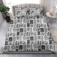 Vintage Aloha Block Quilt Bedding Set Black Inspired Lei Motifs LT9 - Polynesian Pride