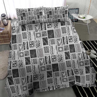 Vintage Aloha Block Quilt Bedding Set Black Inspired Lei Motifs LT9 - Polynesian Pride