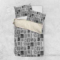 Vintage Aloha Block Quilt Bedding Set Black Inspired Lei Motifs LT9 US Twin 172cm x 218cm Black - Polynesian Pride