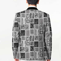 Vintage Aloha Block Quilt Blazer Black Inspired Lei Motifs LT9 - Polynesian Pride
