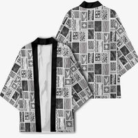 Vintage Aloha Block Quilt Kimono Black Inspired Lei Motifs LT9 - Polynesian Pride