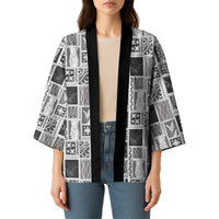 Vintage Aloha Block Quilt Kimono Black Inspired Lei Motifs LT9 - Polynesian Pride