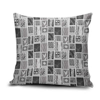 Vintage Aloha Block Quilt Pillow Cover Black Inspired Lei Motifs LT9 Black - Polynesian Pride
