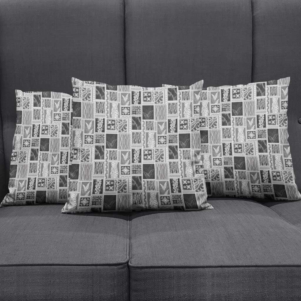 Vintage Aloha Block Quilt Pillow Cover Black Inspired Lei Motifs LT9 - Polynesian Pride