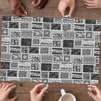 Vintage Aloha Block Quilt Puzzle Black Inspired Lei Motifs LT9 - Polynesian Pride