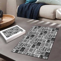 Vintage Aloha Block Quilt Puzzle Black Inspired Lei Motifs LT9 - Polynesian Pride