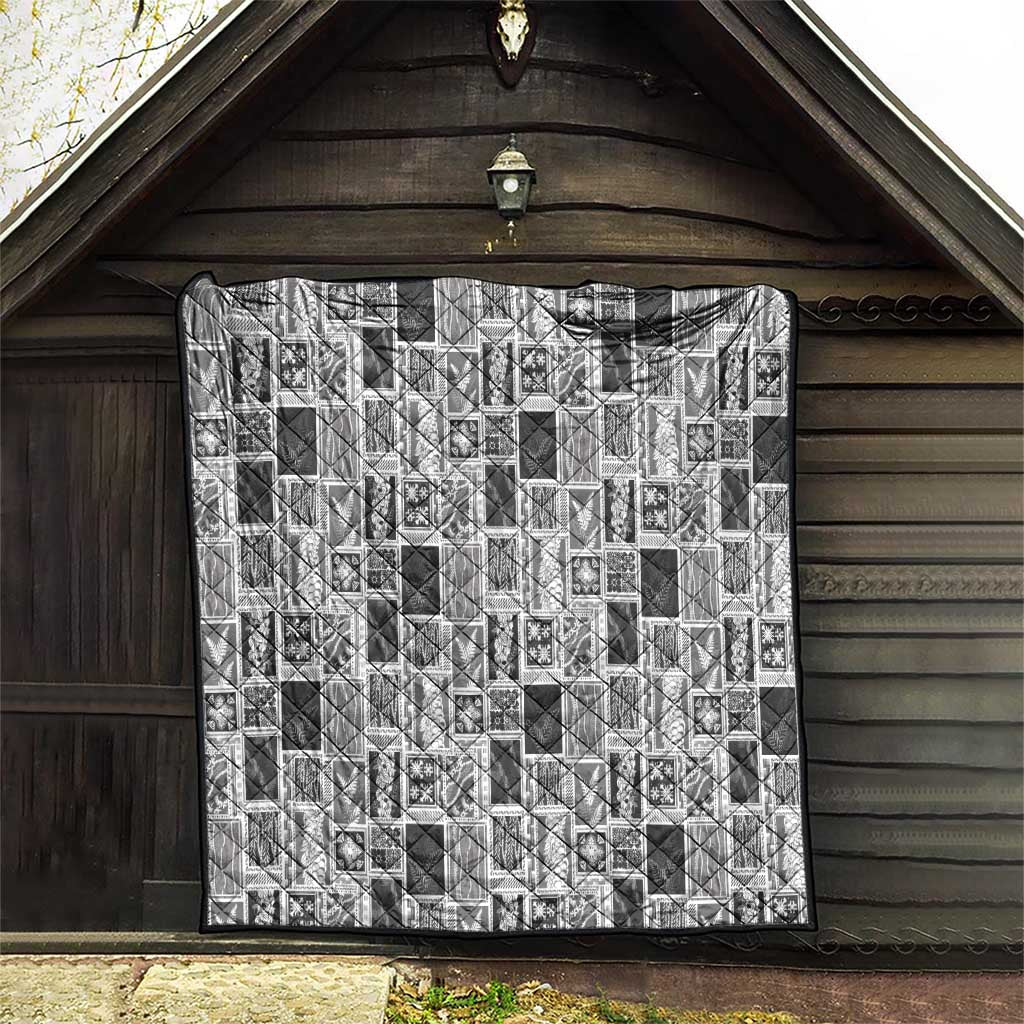 Vintage Aloha Block Quilt Quilt Black Inspired Lei Motifs LT9 - Polynesian Pride