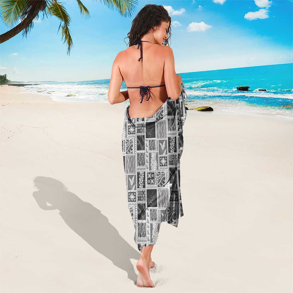Vintage Aloha Block Quilt Sarong Black Inspired Lei Motifs LT9 - Polynesian Pride