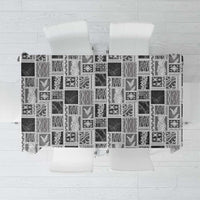 Vintage Aloha Block Quilt Tablecloth Black Inspired Lei Motifs LT9 Black - Polynesian Pride