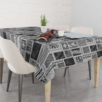Vintage Aloha Block Quilt Tablecloth Black Inspired Lei Motifs LT9 - Polynesian Pride