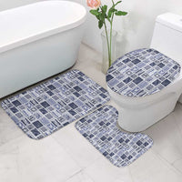 Vintage Aloha Block Quilt Bathroom Set Blue Inspired Lei Motifs LT9 - Polynesian Pride