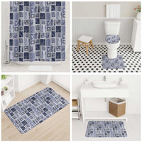 Vintage Aloha Block Quilt Bathroom Set Blue Inspired Lei Motifs LT9 - Polynesian Pride