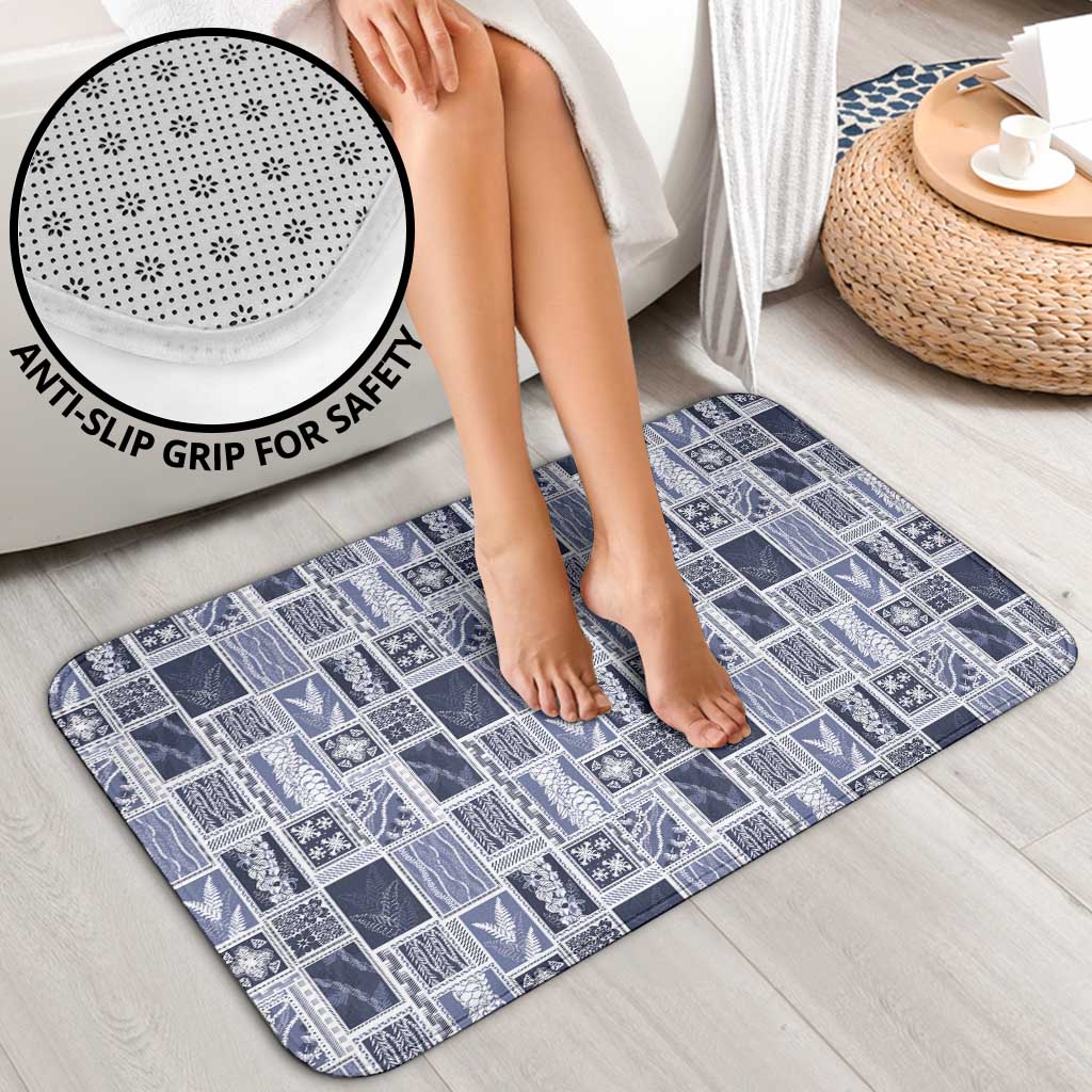 Vintage Aloha Block Quilt Bathroom Set Blue Inspired Lei Motifs LT9 - Polynesian Pride