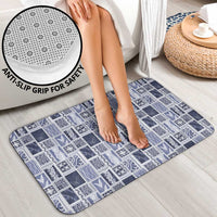 Vintage Aloha Block Quilt Bathroom Set Blue Inspired Lei Motifs LT9 - Polynesian Pride