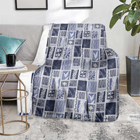 Vintage Aloha Block Quilt Blanket Blue Inspired Lei Motifs LT9 - Polynesian Pride