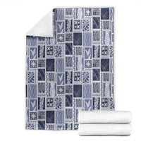 Vintage Aloha Block Quilt Blanket Blue Inspired Lei Motifs LT9 - Polynesian Pride