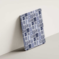 Vintage Aloha Block Quilt Canvas Wall Art Blue Inspired Lei Motifs LT9 - Polynesian Pride